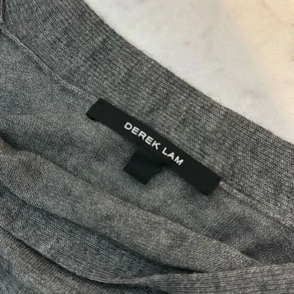 Derek Lam Gray Drape Front Sweater M - Picture 4 of 6